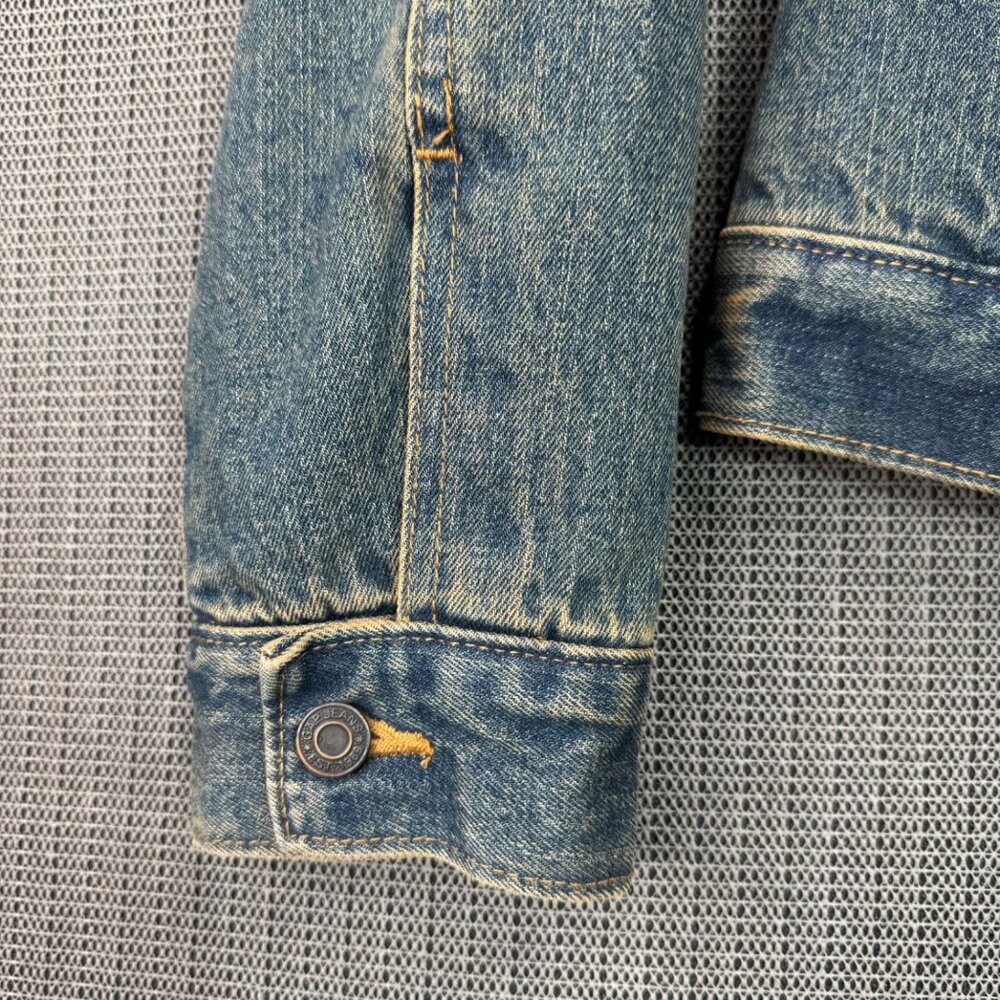 GAP Vintage 2002 Women's Size Medium Faux Fur Sherpa Lined Denim Jean Jacket - Picture 7 of 9